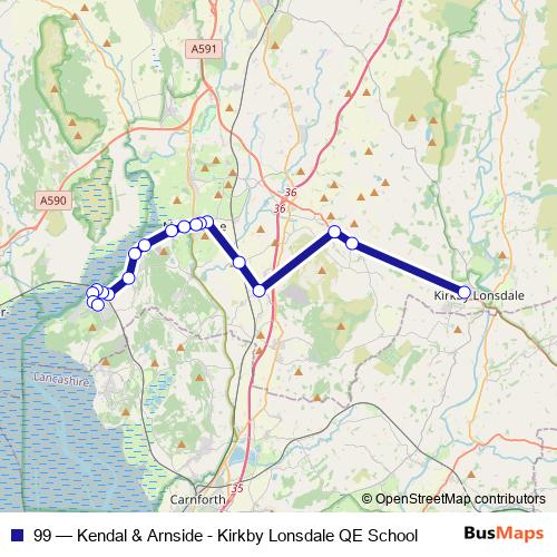99 bus Line Map