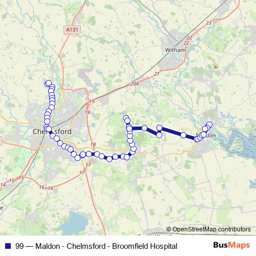 99 bus Line Map