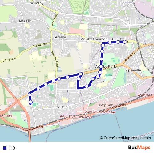 H3 bus Line Map