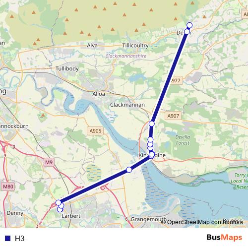 H3 bus Line Map