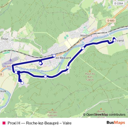 Proxi H bus Line Map