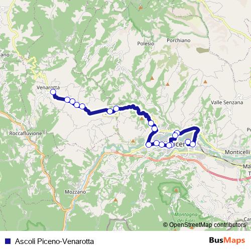 Ascoli Piceno-Venarotta bus Line Map