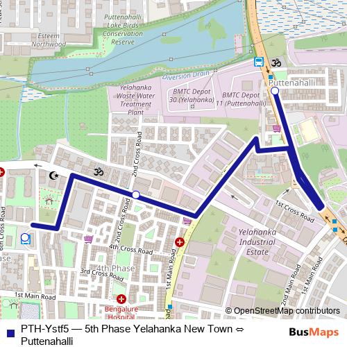 PTH-Ystf5 bus Line Map