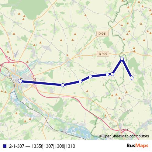 2-1-307 bus Line Map