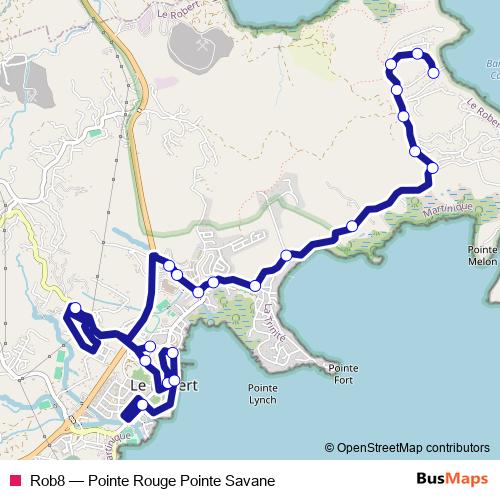 Rob8 bus Line Map