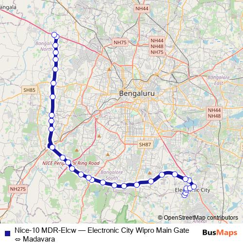 Nice-10 MDR-Elcw bus Line Map