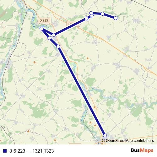 8-6-223 bus Line Map
