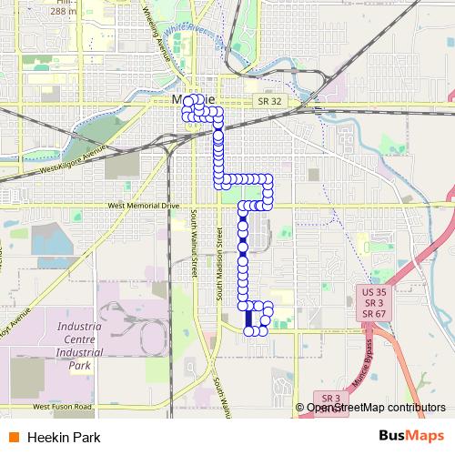 Heekin Park bus Line Map
