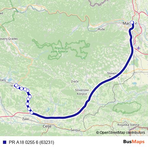 PR A18 0255 6 (63231) bus Line Map