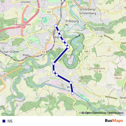 N5 bus Line Map