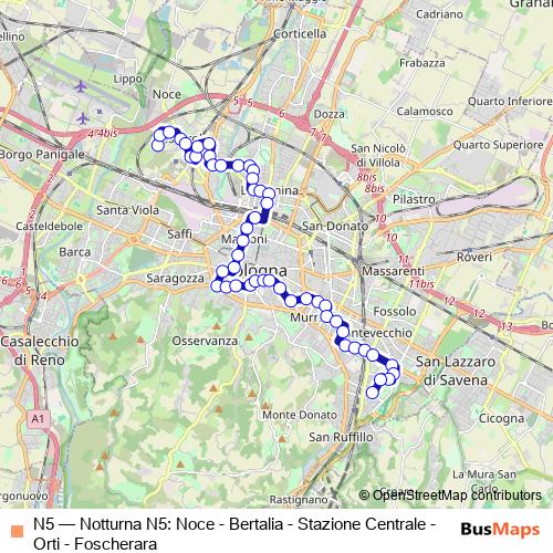 N5 bus Line Map