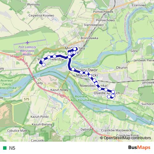 N5 bus Line Map
