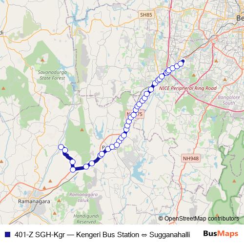 401-Z SGH-Kgr bus Line Map