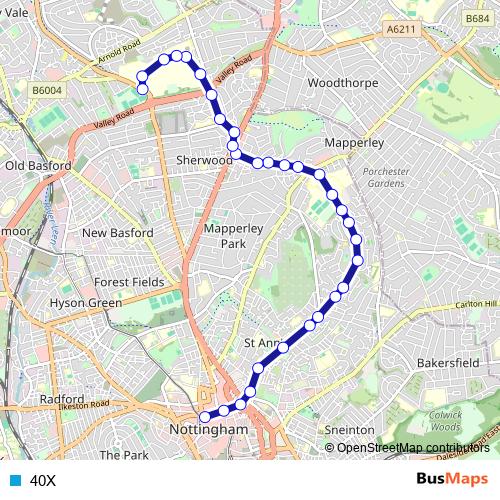 40X bus Line Map