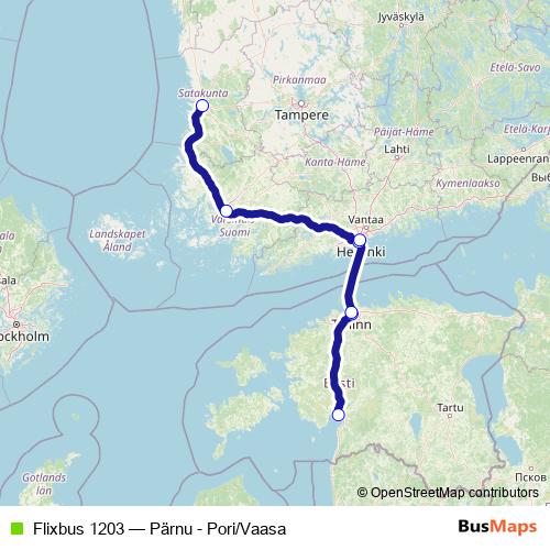 Flixbus 1203 bus Line Map