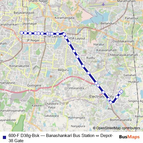 600-F D38g-Bsk bus Line Map