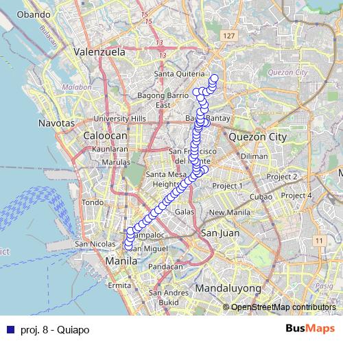 proj. 8 - Quiapo bus Line Map
