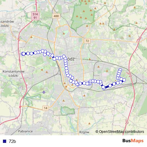 72b bus Line Map