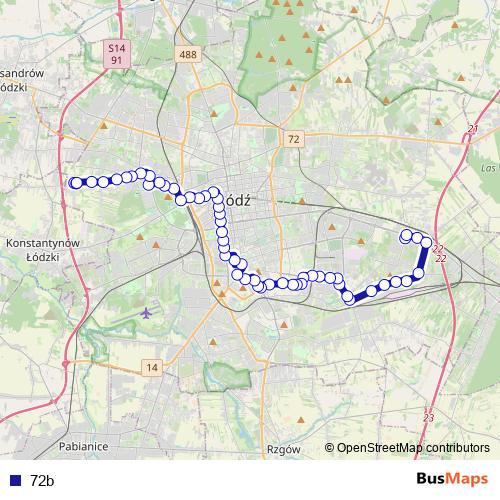 72b bus Line Map