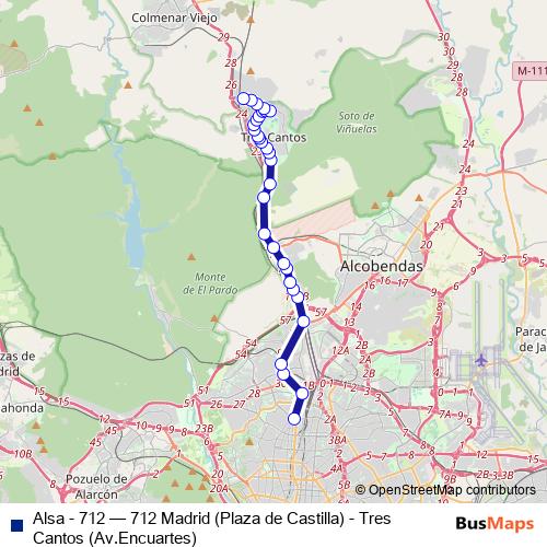 Alsa - 712 bus Line Map
