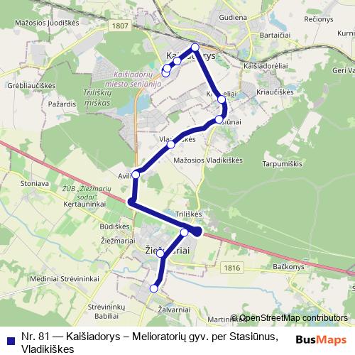 Nr. 81 bus Line Map