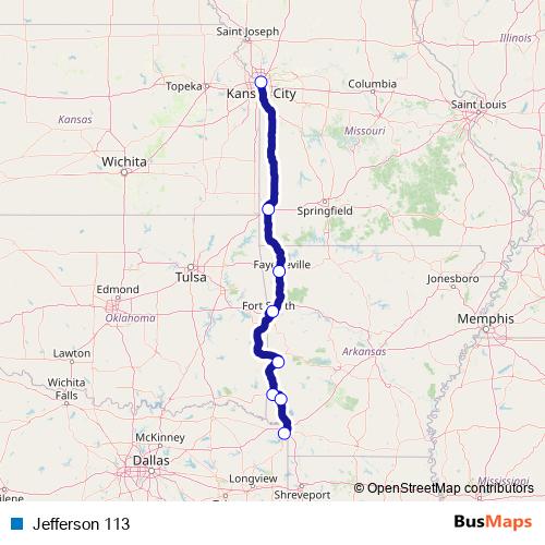 Jefferson 113 bus Line Map