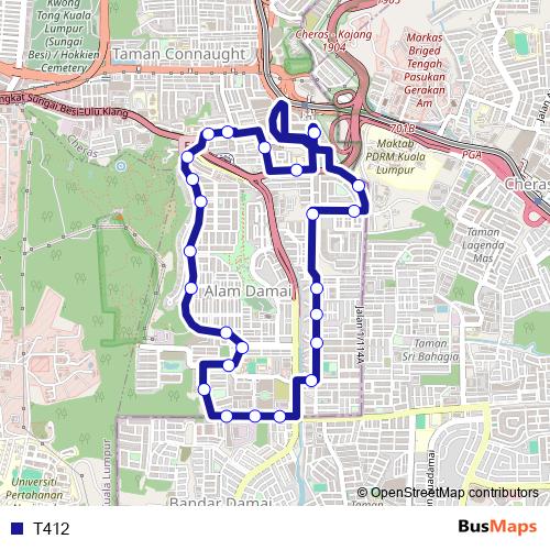 T412 bus Line Map