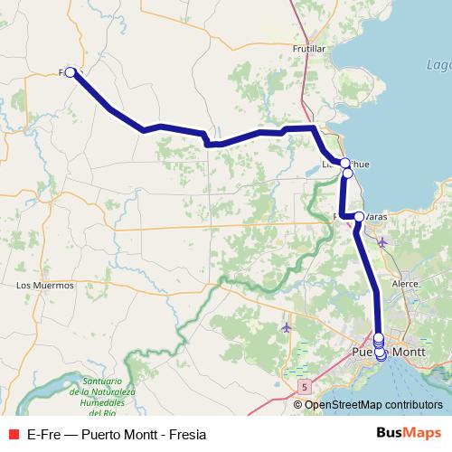 E-Fre bus Line Map