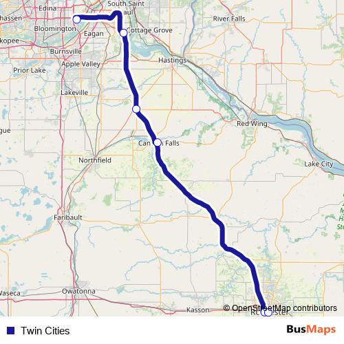 Twin Cities bus Line Map