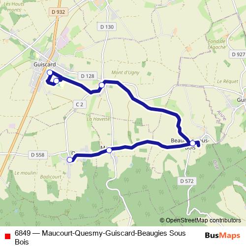 6849 bus Line Map