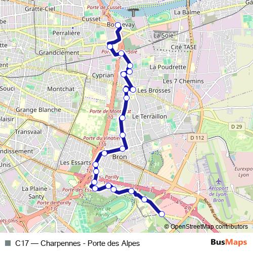 C17 trolleybus Line Map