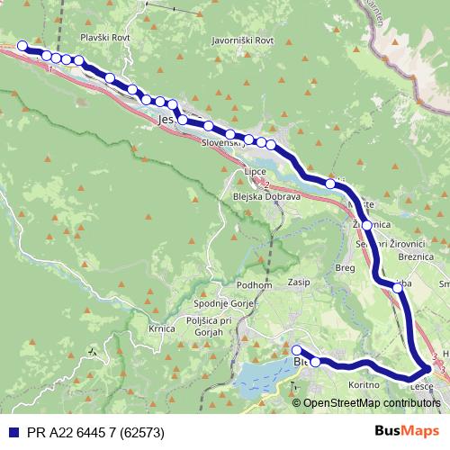 PR A22 6445 7 (62573) bus Line Map