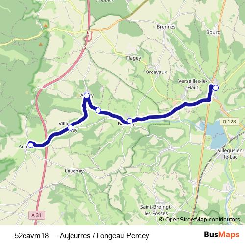52eavm18 bus Line Map