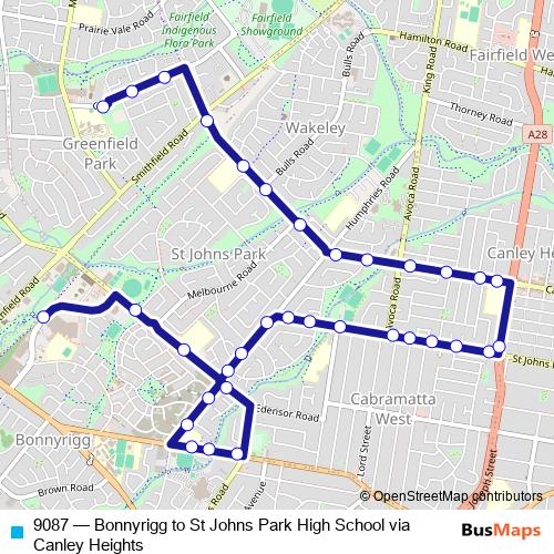 9087 bus Line Map