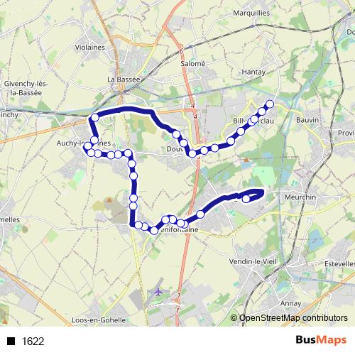 1622 bus Line Map