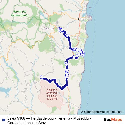 Linea 9108 bus Line Map