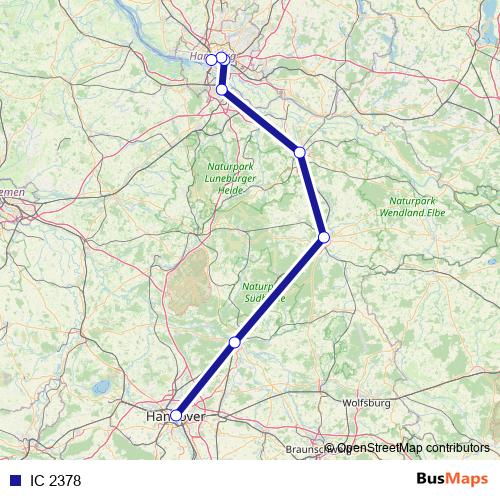 IC 2378 rail Line Map