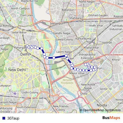 307aup bus Line Map