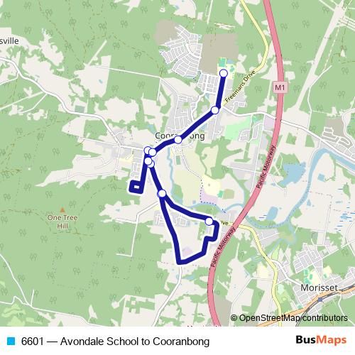 6601 bus Line Map