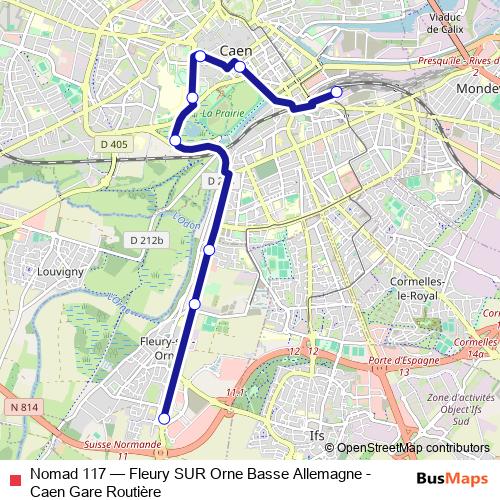 Nomad 117 bus Line Map