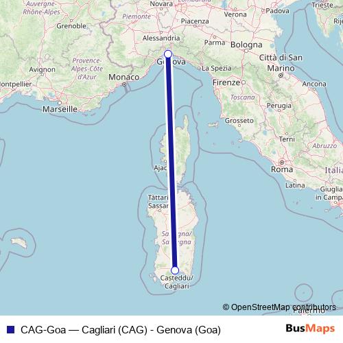 CAG-Goa air Line Map