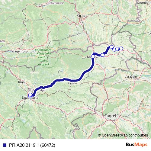 PR A20 2119 1 (60472) bus Line Map