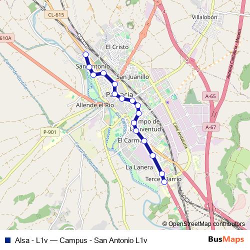 Alsa - L1v bus Line Map