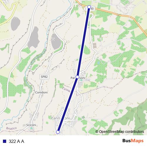 322 A A bus Line Map