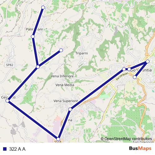 322 A A bus Line Map
