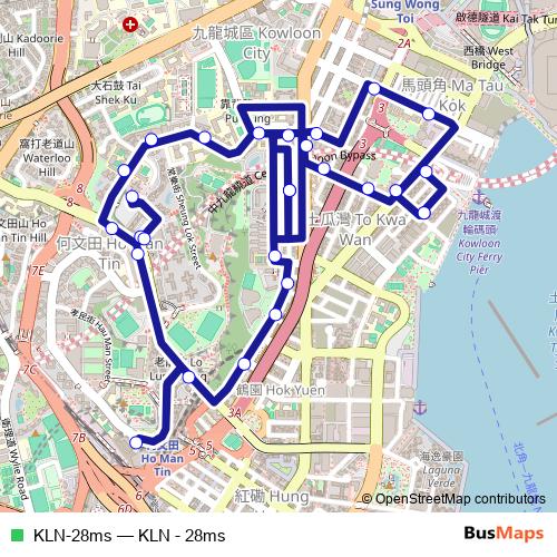 KLN-28ms bus Line Map