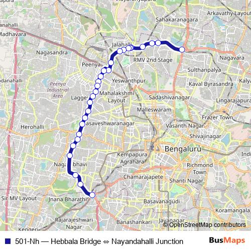 501-Nh bus Line Map