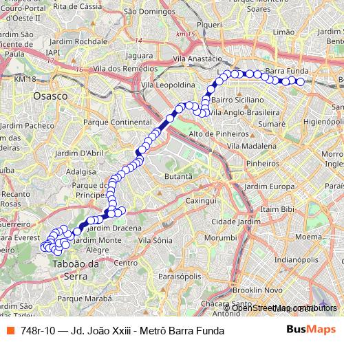 748r-10 bus Line Map