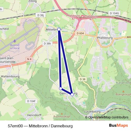 57emt00 bus Line Map