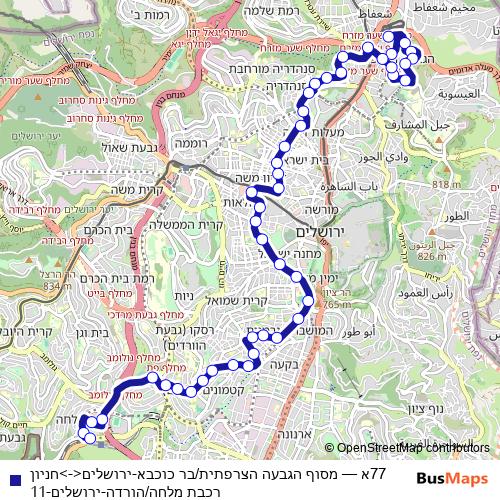 77א bus Line Map